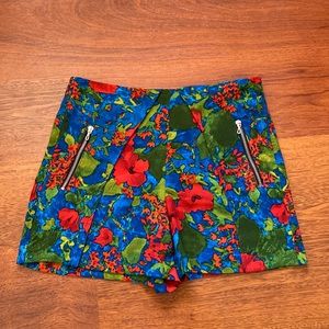 Zara Floral Print High Waisted Shorts
